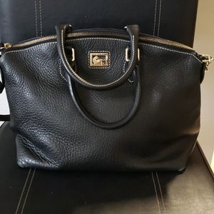 Vintage, rich black, Dooney and Bourke shoulder purse.
